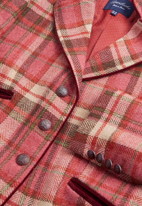 Paul Stuart Plaid Blazer with Velvet Trim, image 2