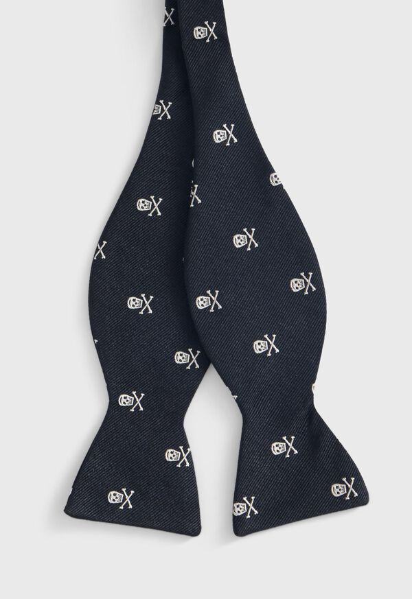 Paul Stuart Woven Silk Skull & Bone Bowtie, image 3