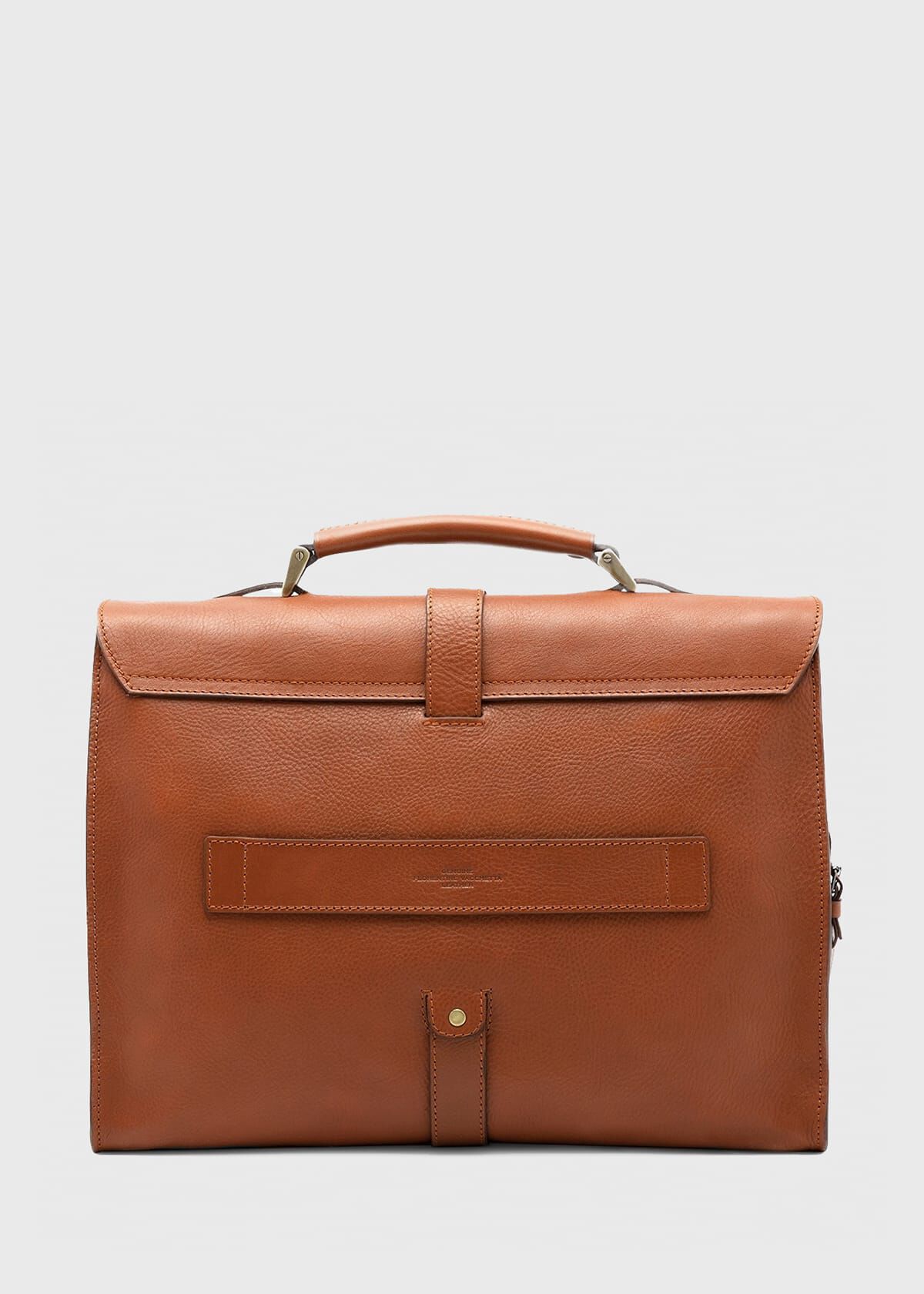 Bridle Leather Briefcase with Shoulder Strap