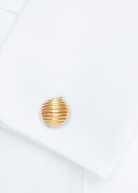 Paul Stuart Double Ridged Ball Cufflinks, thumbnail 2