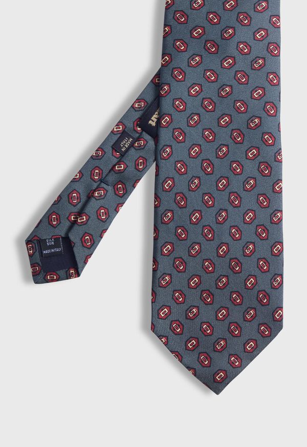 Paul Stuart Madder Silk Hexagon Print Tie