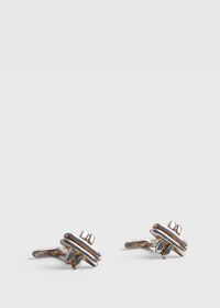 Paul Stuart Sterling Silver "X" Cufflink & Stud Set, thumbnail 1