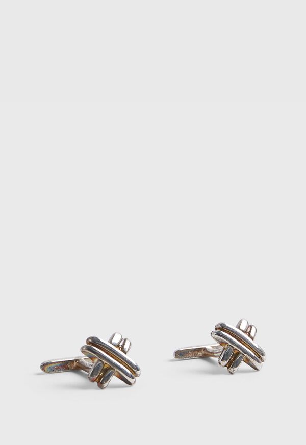 Paul Stuart Sterling Silver "X" Cufflink & Stud Set, image 1