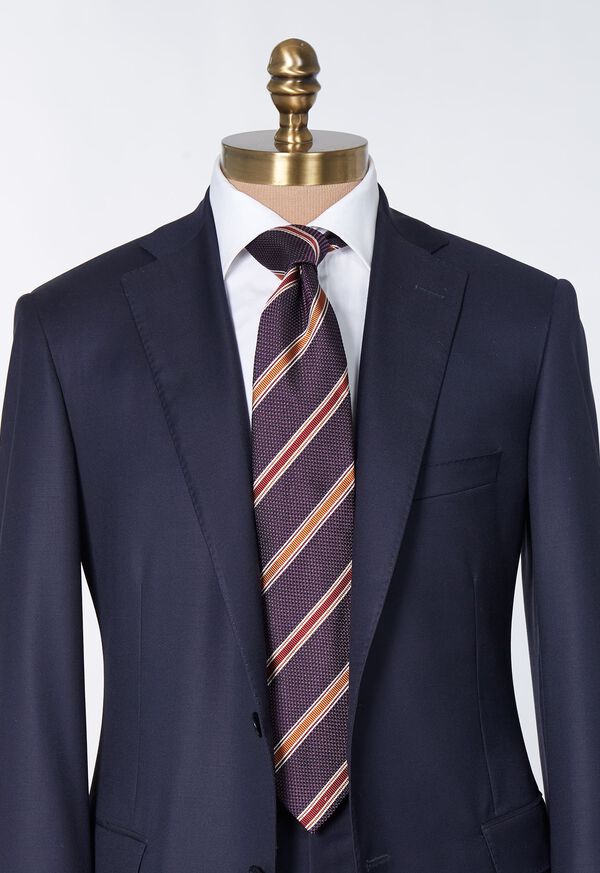 Paul Stuart Woven Silk Textured Stripe Tie, image 2