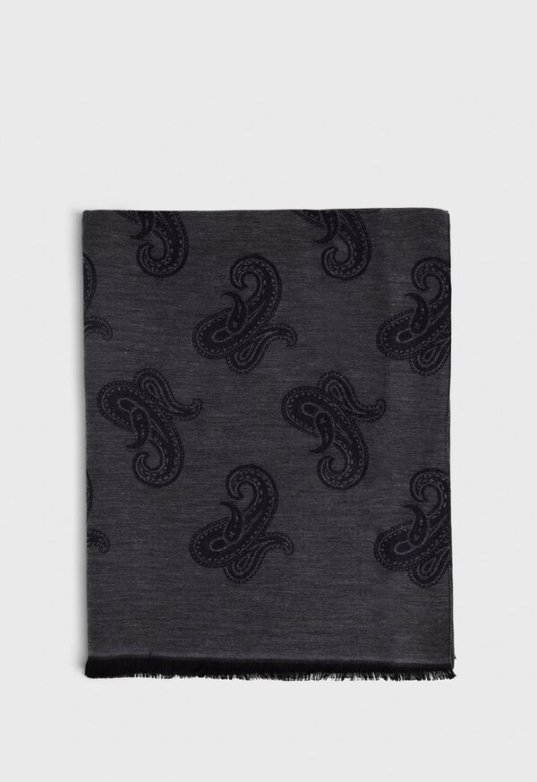 Paul Stuart Jacquard Paisley Wool Blend Scarf, image 2