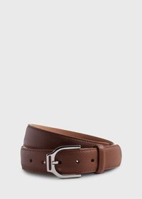 Paul Stuart Pebble Leather Belt with Polished Silver Buckle, thumbnail 1