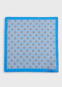 Paul Stuart Silk Medallion Print Pocket Square, thumbnail 2