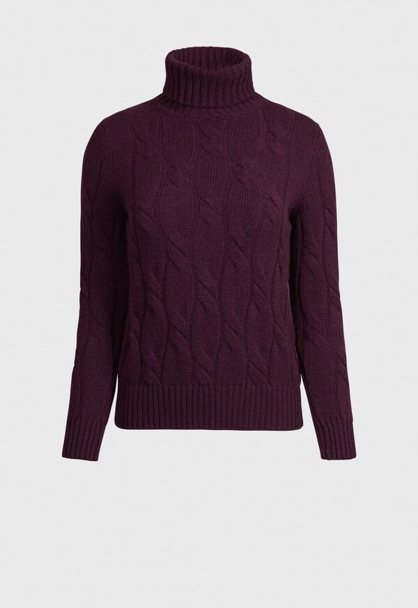 Paul Stuart Cashmere All Over Cable Turtleneck Sweater