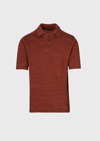 Paul Stuart Linen Knitted Short Sleeve Polo Shirt, thumbnail 1