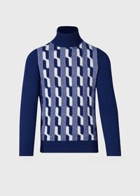 Paul Stuart Geometric Cashmere Turtleneck, thumbnail 1