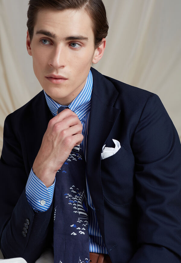 Paul Stuart White Cotton Pocket Square, image 3