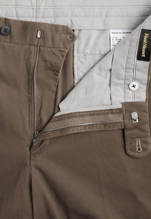 Paul Stuart Solid Mocha Plain Front Pant, image 2