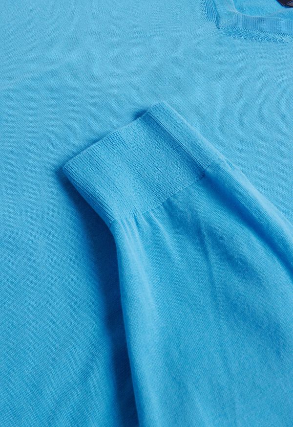 Paul Stuart Fine Gauge Cotton V-Neck Sweater, image 2