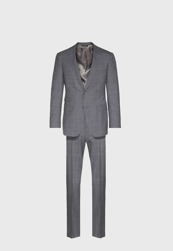 Paul Stuart Grey Plaid Wool Suit