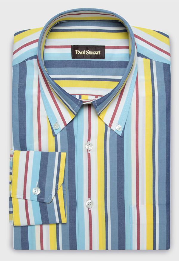 Paul Stuart Cotton Multi Stripe Sport Shirt, image 1
