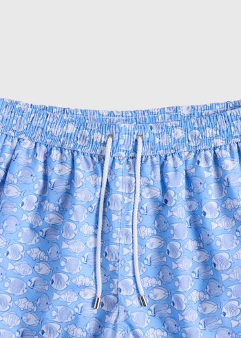 Paul Stuart All-Over Fish Print Swim Trunk