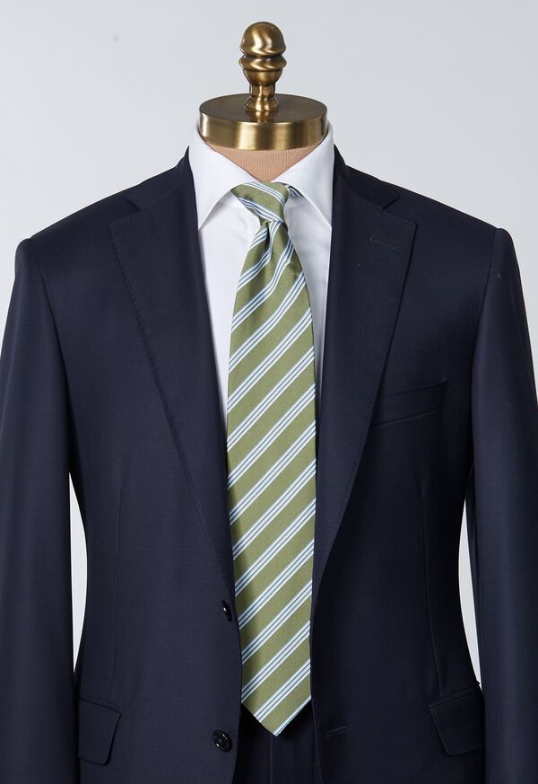 Paul Stuart Woven Silk & Cotton Stripe Tie, image 3