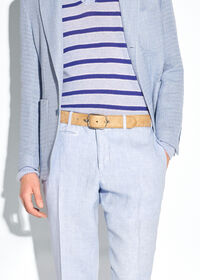 Paul Stuart Textured Leather Belt with Silver Buckle, thumbnail 2