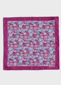 Paul Stuart Printed Silk Tossed Flower Pocket Square, thumbnail 2