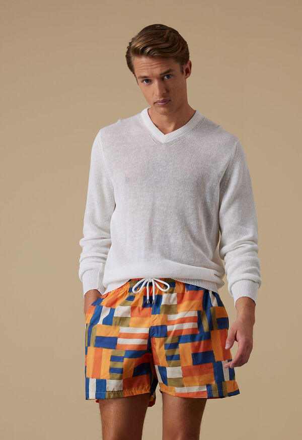 Paul Stuart Abstract Print Swim Trunk, image 2