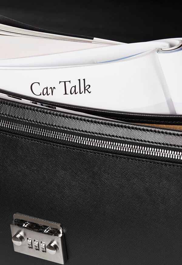 Paul Stuart Single Gusset Briefcase With Curved Front Pocket, image 6