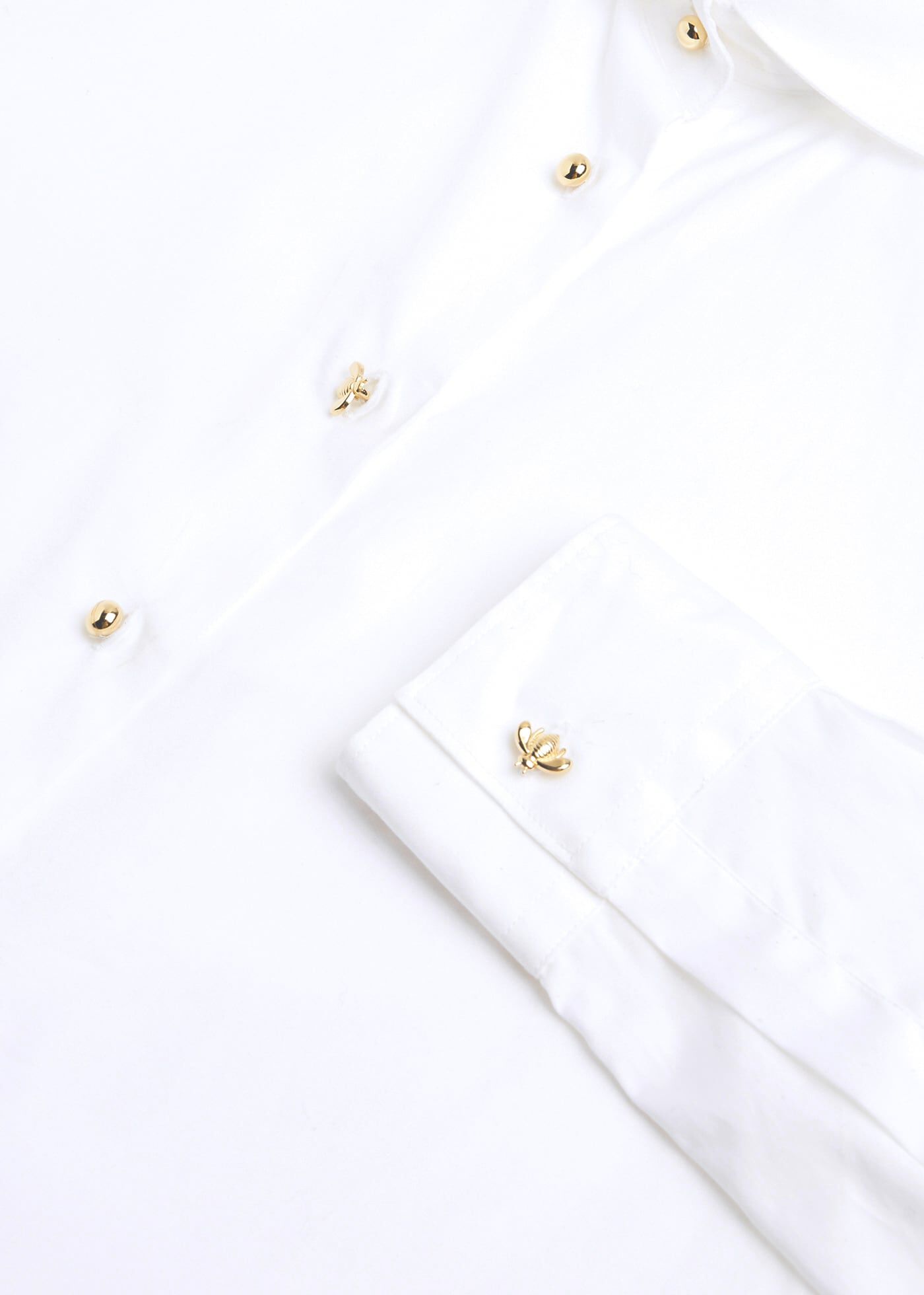 White dress shirt with hot sale gold buttons