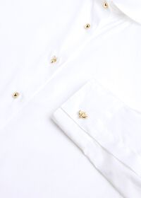 Paul Stuart White Blouse with Gold Buttons, thumbnail 2