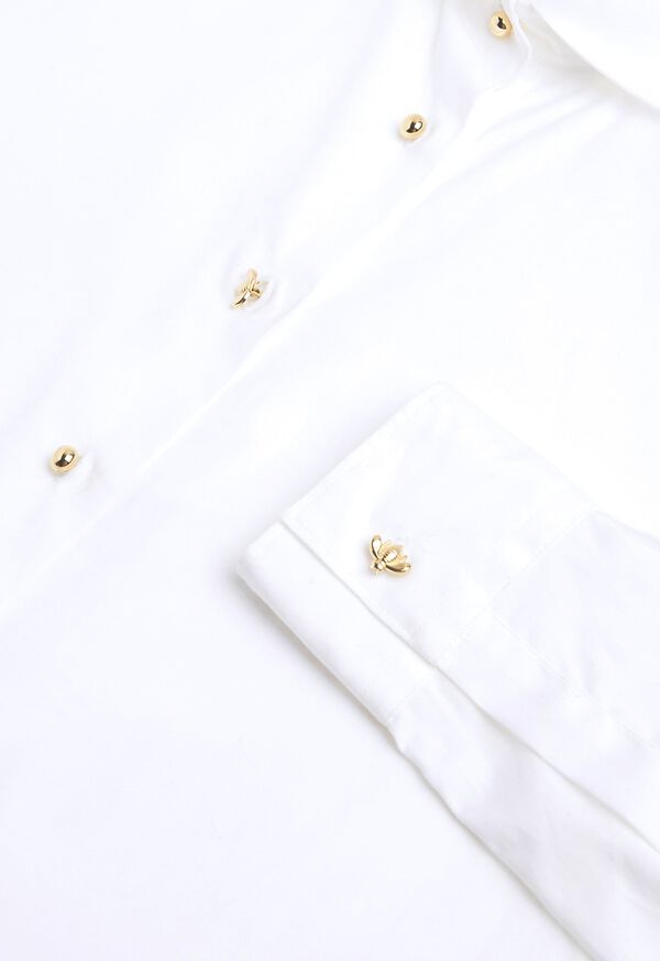 Paul Stuart White Blouse with Gold Buttons, image 2