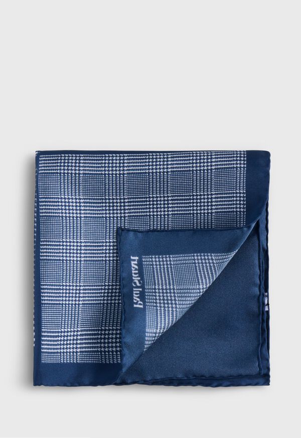 Paul Stuart Printed Silk Glenn Plaid Pocket Square, image 1