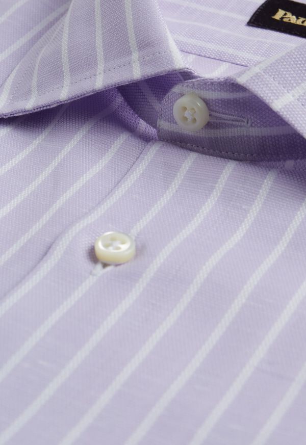Paul Stuart Cotton & Linen Striped Dress Shirt, image 2