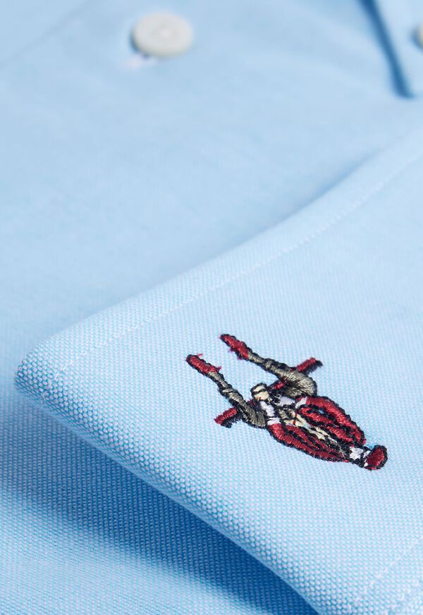 Paul Stuart Cotton Oxford Logo Sport Shirt, image 3