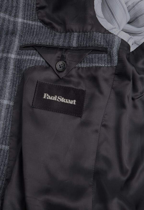 Paul Stuart Grey Plaid Wool Sport Jacket, image 4