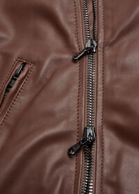 Paul Stuart Leather Embroidered Motorcycle Jacket, thumbnail 5