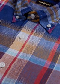 Paul Stuart Linen Plaid Sport Shirt, thumbnail 3