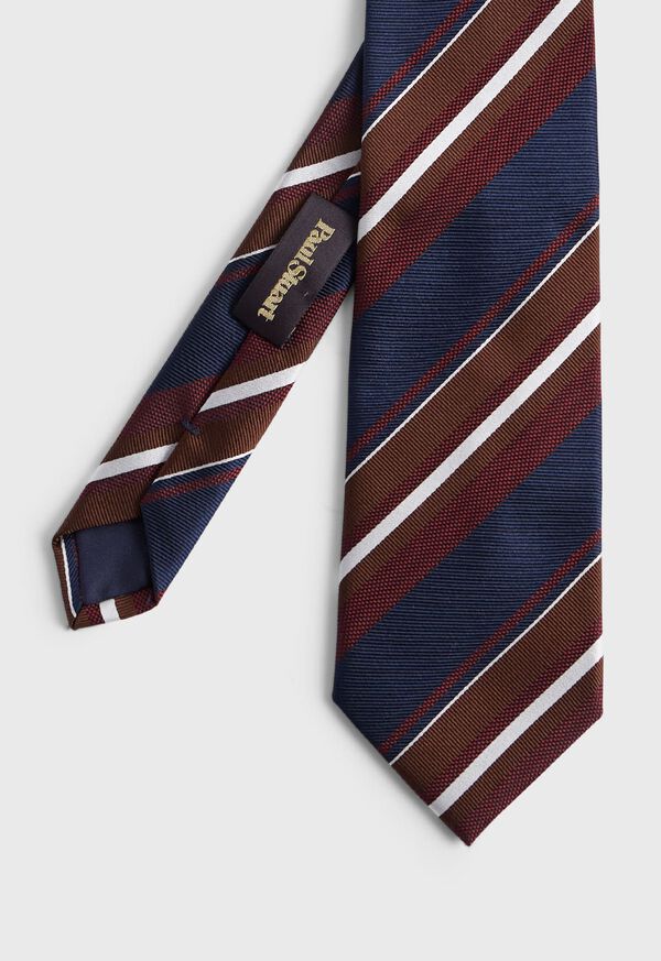 Paul Stuart Woven Silk Jacquard Stripe Tie, image 1