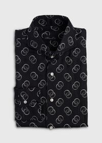 Paul Stuart Black & White Ring Print Linen Shirt, thumbnail 1
