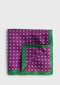 Paul Stuart Printed Silk Contrast Dot Pocket Square, thumbnail 1