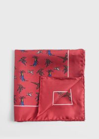 Paul Stuart Silk Hunting Scene Pocket Square, thumbnail 1