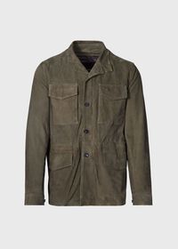 Paul Stuart Olive Suede Field Jacket, thumbnail 4