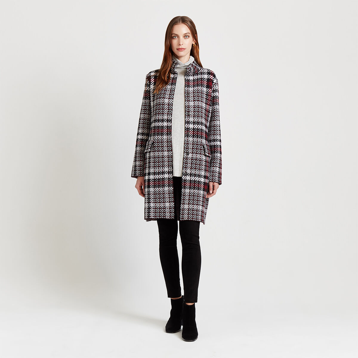 Plaid Wool Coatigan