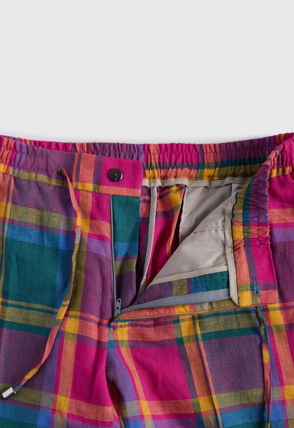 Paul Stuart Linen Plaid Walk Shorts, image 2