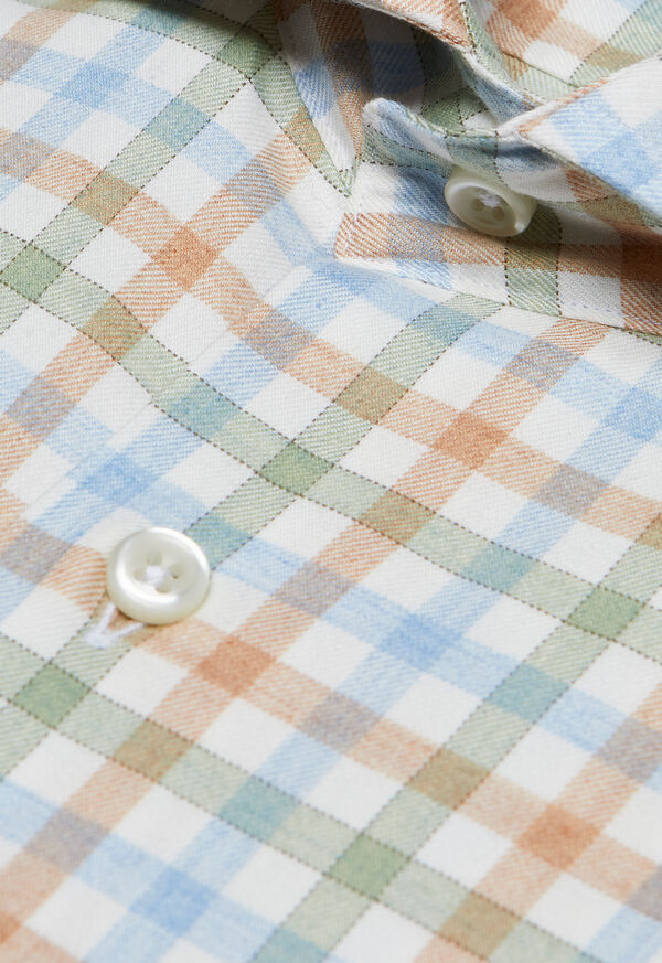 Paul Stuart Cotton and Cashmere Flannel Check Sport Shirt, image 2