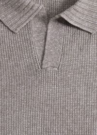 Paul Stuart Linen & Cotton Knit Open Collar Polo, thumbnail 2