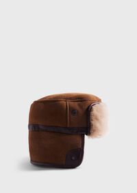 Paul Stuart Round Shearling Hat with Snaps, thumbnail 2