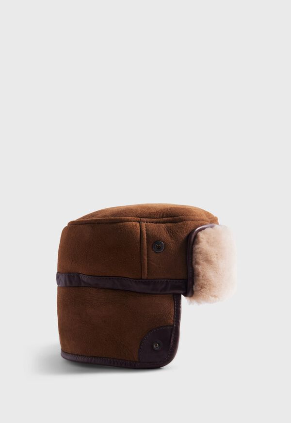 Paul Stuart Round Shearling Hat with Snaps, image 2