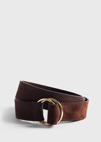 Paul Stuart Calf Leather Belt with Brass Rings Buckle, thumbnail 1