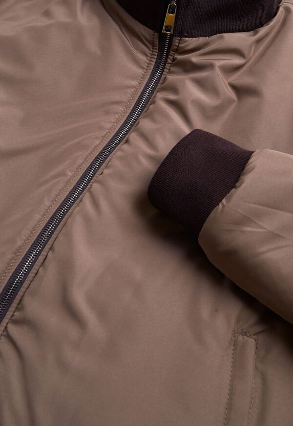 Paul Stuart Leather and Nylon Reversible Bomber Jacket, image 4