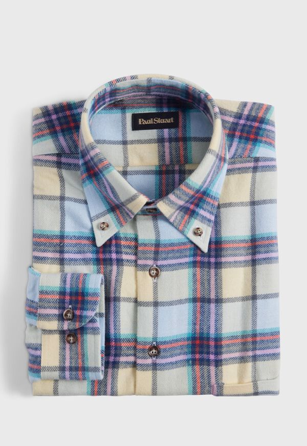 Paul Stuart Cotton Flannel Plaid Sport Shirt, image 1