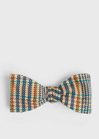 Paul Stuart Navy Wool Plaid Bow Tie, thumbnail 1