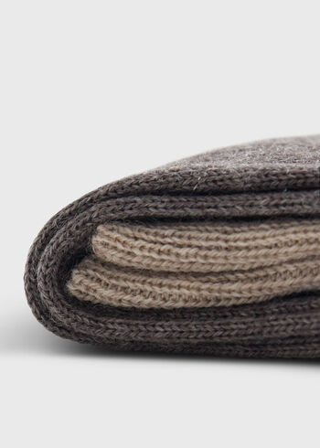 Paul Stuart Wool Ribbed Sock with Contrast Trim